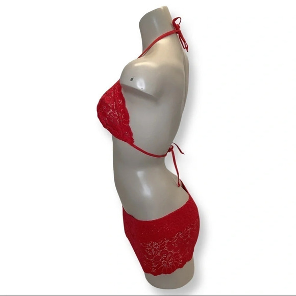 Zuliana Size Large Red Lace Lingerie Skirt Set. Made in Brazil, New With Tags. - Picture 2 of 4
